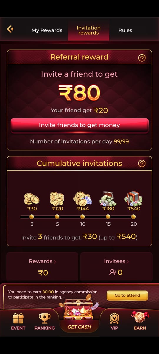 Rajspin Game referral bonus 2026